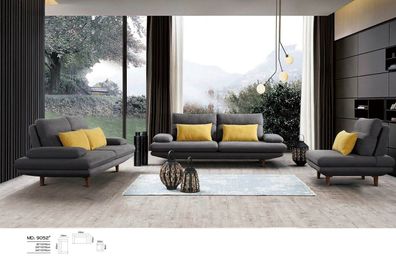 Sofa Couch Polster Sitz Design Garnitur 3 + 2 + 1 Textil Couchen Sofas Stoff Couchen
