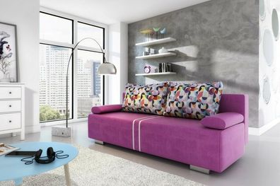 Schlafsofa Stoff Sofa Couch Textil Polster Neu Garnitur Bettfunktion 3 Sitz