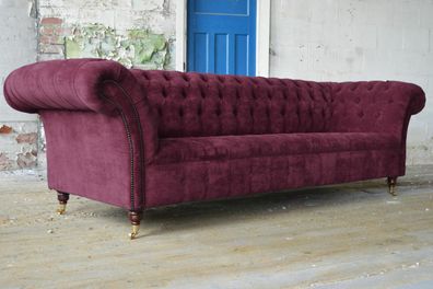 Chesterfield Design Luxus Polster Sofa Couch Sitz Garnitur Leder Textil Neu #148