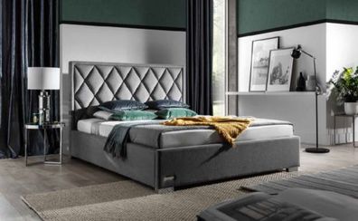 Designer Bett Schlafzimmer Betten Textil Leder Hotel Luxus Polster Sitz Stoff