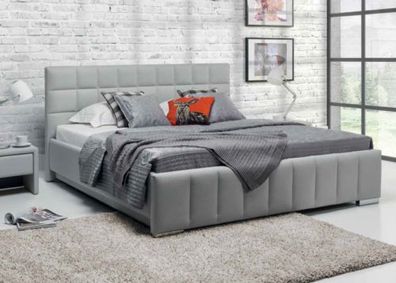 Hochwertiges Luxus Doppel Bett Betten Polster Design Ehe Hotel Leder Textil Neu
