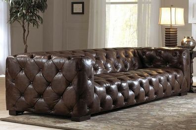 Ledersofa Couch Polster Designersofa Leder Sofa Chesterfield XXL Big Sofas 250cm