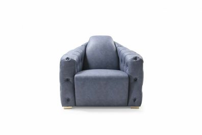Sessel Couch Polster Designer Textil 1 Sitzer Polster Chesterfield Sitz Couchen