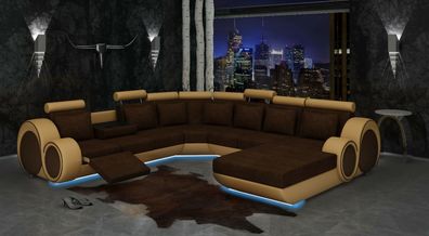 Ecksofa Textil Stoff Polster Wohnlandschaft XXL Big Sofa Couch Garnitur Berlin3