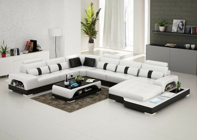 Ledersofa Couch Wohnlandschaft Ecksofa Eck Garnitur Design Modern Sofa G8015 Neu