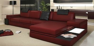 Design Ledersofa Sofa Couch Polster Wohnlandschaft Eck Garnitur Textil Tachau RT