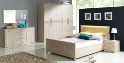 Schlafzimmer Möbel Einrichtung Bett Kleiderschrank Kommode Komplett Set Kommode