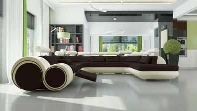 XXL Big Designer Sofa Couch Polster Eck Garnitur Wohnlandschaft Ledersofa Neu