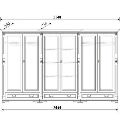 Klassische Schränke Schrank Schrankwand Kleiderschrank Massiv Kolonial Stil O6D