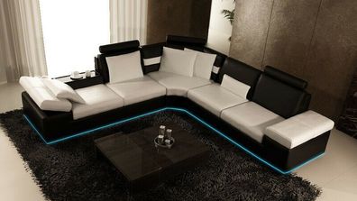 Ledersofa Sofa Couch Wohnlandschaft Ecksofa Garnitur Design Modern Sofa K5014B