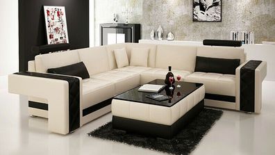 Ledersofa Couch Wohnlandschaft Ecksofa Eck Garnitur Design Modern Sofa L6010B