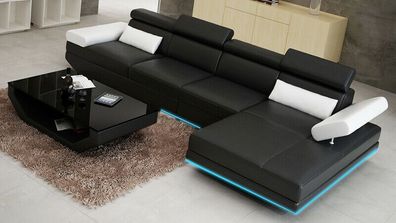 Ledersofa Sofa Couch Wohnlandschaft Ecksofa Garnitur Design Modern Sofa K5009C