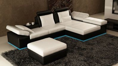 Ledersofa Sofa Couch Wohnlandschaft Ecksofa Garnitur Design Modern Sofa K5014C