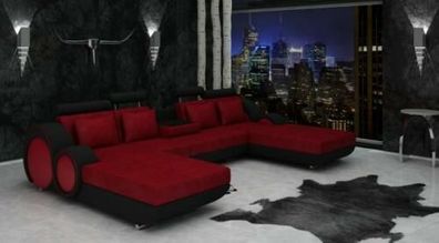 Textilsofa U-Form Couch Ecksofa Designer Sofa Garnitur 2 Liegen Stoffsofa Berlin