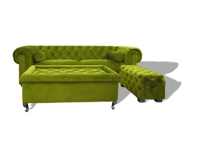 Chesterfield Sofa Polster Designer Couchen Sofas Garnitur Couch SLIII Dreisitzer