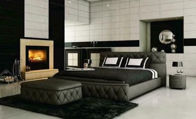 Modernes Design Hotel Bett XXL Betten Luxus Stil Doppel Leder 140 160 180x200cm