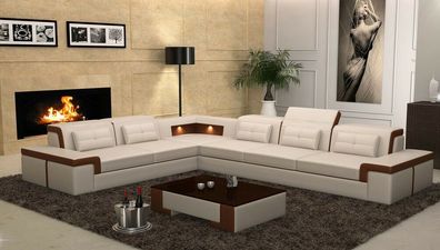 Leder Sofa Couch Eck Polster Garnitur XXL Wohnlandschaft Couchen Sofas B2021