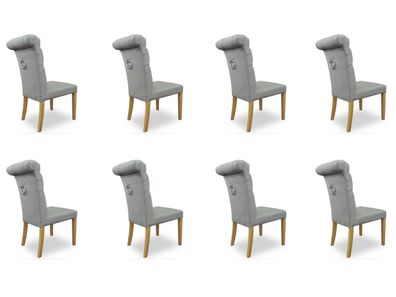 8x Stühle Stuhl Polster Design Lounge Club Sitz Lehn Garnitur Sessel Luxus Neu