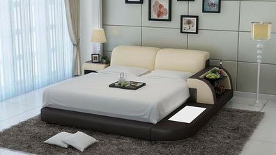 Bett Design Luxus Luxus Betten Leder Modernes Schlafzimmer 140/160/180 LB8812