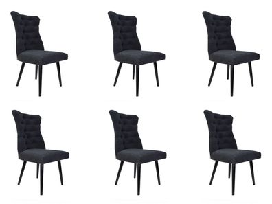 6x Sessel Design Polster Stühle Stuhl Chesterfield Klassische Lehn Leder Neu