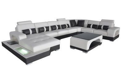 Leder Sofa Moderne Couch Polster Wohnlandschaft XXL Big Eck Couchen Sitz Design