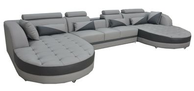 Eck Sofa Polster Couch Sitz Ecke Leder Garnitur Sessel U Form Wohnlandschaft Neu