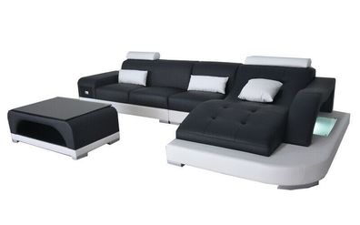Leder Eck Sofa Couch Wohnlandschaft Luxus Garnitur Ecke Sofas Couchen Polster