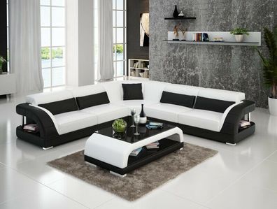 Ledersofa Couch Wohnlandschaft Ecksofa Eck Garnitur Design Modern Sofa G8016B