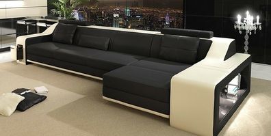 Design Ecksofa Sofa Couch Polster Sitz Eck Garnitur Sofas Leder Textil Themar SB