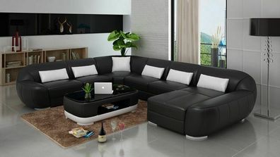 Ledersofa Couch Wohnlandschaft Ecksofa Eck Garnitur Design Modern Sofa G8022