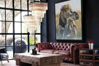 Design Chesterfield Sofa 3 - Sitzer Couch Polster Sofas Wohnzimmer Leder Sofa