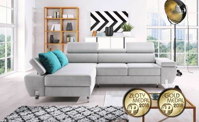 Stoff L-Form Couch Wohnlandschaft Ecksofa Garnitur Modern Design Sofa Molina
