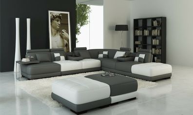 Leder Sofa Couch Eck Polster Garnitur XXL Wohnlandschaft Couchen Sofas A1147 G