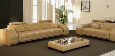 Ledersofa Sofagarnitur 3 + 2 + 1 Leder Couch Polster Sitz Designer Garnitur JarksonB