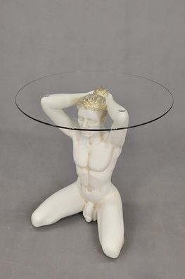 Couchtisch Tisch Mann Nackt Erotik Glastisch Glas Hand bemalt Wunderschön