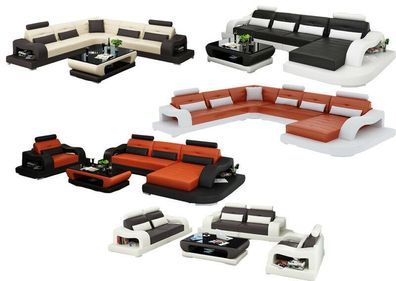 Ledersofa Wohnlandschaft XXL Ecksofa Bigsofa Couch Garnitur Design Sofa G8005