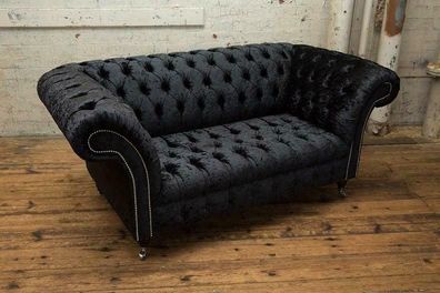 Chesterfield Sofa Fernseh Couch 2 Sitzer Luxus Textil Stoff Couchen Polster #7