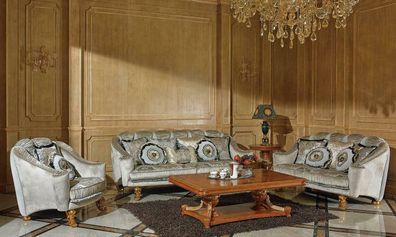 Klassische Sofagarnitur 2 + 1 Barock Rokoko Antik Stil Sofa Couch Couchen SB56