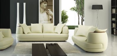 Sofagarnitur Design Couch 3 + 2 Set Polster Leder Sofa Wohnzimmer Garnituren 106