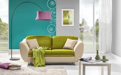 Design Polster Sitz Couch 2 Sitzer Garnitur Sofa Sofas Stoff Couchen Textil Neu
