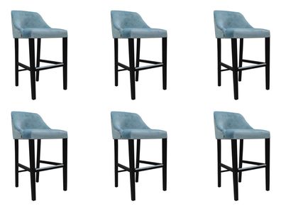 6x Design Komplett Stuhl Set Barhocker Hocker Chesterfield Garnitur Set Stühle