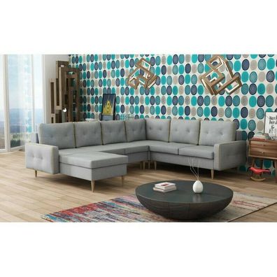 Stoff U-Form Couch Wohnlandschaft Ecksofa Garnitur Modern Design Sofa Modern Neu