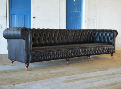 Chestefield Sofa Couch Leder Designer Textil Sitz Polster Garnitur Design 201816