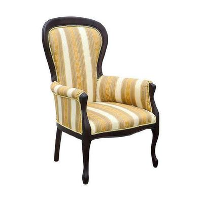 Klassischer Stühle Polster Textil Stoff Leder Sessel Stuhl Königlich - Model W1