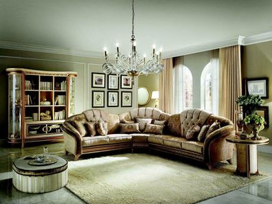 Ecksofa Sofa Couch Wohnzimmer Barock Rokoko Jugendstil royal Klassisch designer