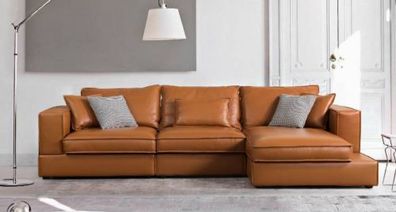 Leder Eck Garnitur Sofa Couch Wohn Zimmer Sitz Landschaft L Form Luxus Polster