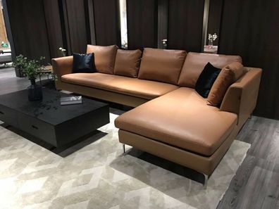 Leder Sofa Couch Polster Eck Sitz Garnitur Wohn Zimmer Landschaft L Form Luxus
