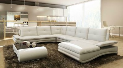 Leder XXL U Form Wohnzimmer Couch Sofa Big Couch Sofas Couchen Ecksofa Lagerware