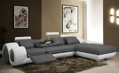 Ecksofa Wohnlandschaft Ledersofa Sofa Polster Garnitur Ecke Designer Couch Liege