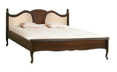 Klassisches Bett Doppelbett Betten Leder Textil Echtes Holz Antik Stil Neu